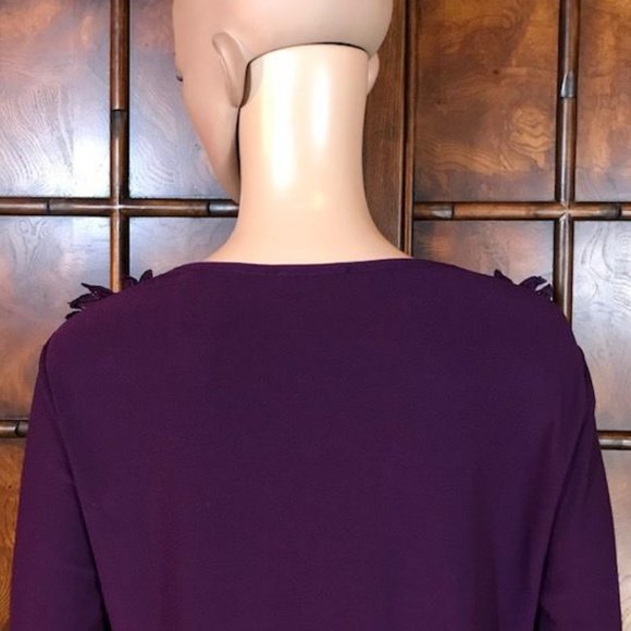 Antthony Original Violet 3D Jewel Beaded Floral Top - Picture 11 of 13